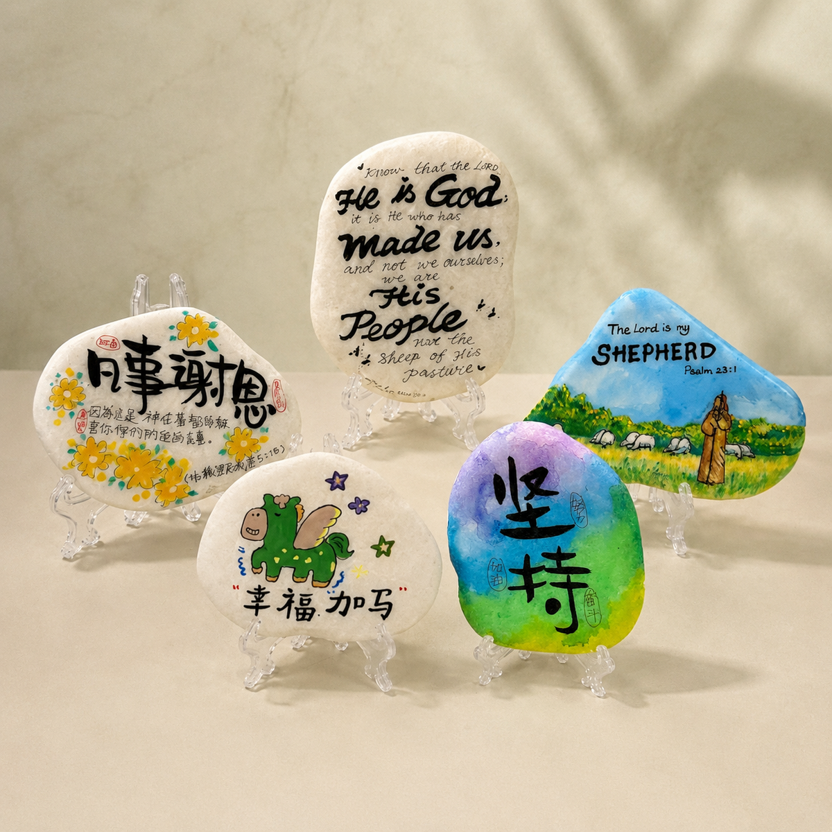 Art • Faith • Memory｜艺术・信仰・回忆 Hand-Painted Natural Stone｜天然石手绘作品